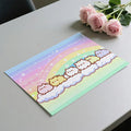 Chubby Cat Cloud Mural Wallpaper — Whimsical Pastel Rainbow Mural Wallpaper - room preview 03