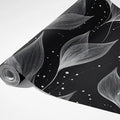 Monochrome Sheer Botanical Mural Wallpaper — Elegant Floral Flow Mural Wallpaper - room preview 03