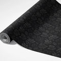 Micro Floral Damask Mural Wallpaper in Charcoal Black Mural Wallpaper - room preview 03