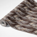 Micro Wavy Leaf Texture Wallpaper Dense Mocha & Taupe, Organic Weave Effect Mural Wallpaper - room preview 03