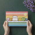 Kawaii Cat Rainbow Cloud Mural Wallpaper — Whimsical Pastel Design Mural Wallpaper - room preview 03