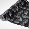 Sheer Leaf Diagonal Mural Wallpaper — Monochrome Botanical Art Mural Wallpaper - room preview 03