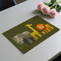 Geometric Safari Animal Mural Wallpaper — Mid-Century Retro Style Mural Wallpaper - room preview 03