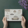 Vintage European City Car Mural Wallpaper — Sketch Scenic Design Mural Wallpaper - room preview 03
