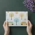 Minimalist Road Trip Mural Wallpaper — Scandi Cartoon Landscape Mural Wallpaper - room preview 03