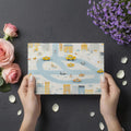 Cartoon City Map Mural Wallpaper in Sunny Yellow and Soft Blue Mural Wallpaper - room preview 03