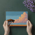 African Savannah Pixel Art Mural Wallpaper — Golden Horizon Scene Mural Wallpaper - room preview 03