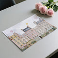 Watercolor Townscape Mural Wallpaper — Whimsical European Street Art Mural Wallpaper - room preview 03