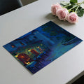 Tuscan Courtyard Night Mural Wallpaper Oil Painting Wall Art Mural Wallpaper - room preview 03