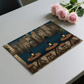 Mediterranean Stone Town Terrace Mural Wallpaper — Nighttime Scene Mural Wallpaper - room preview 03