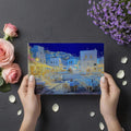 Aegean Night Village Mural Wallpaper — Impressionistic Island Scene Mural Wallpaper - room preview 03