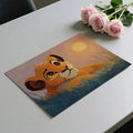 Lion Cub Sunrise Mural Wallpaper — Impressionistic Oil Painting Style Mural Wallpaper - room preview 03