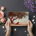 Minimalist Lioness Safari Mural Wallpaper — Earthy Savanna Scene Mural Wallpaper - room preview 03