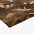 Vintage Cranes Mural Wallpaper in Earthy Sepia and Brown Tones Mural Wallpaper - room preview 03
