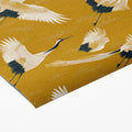 Flying Cranes Mural Wallpaper — Ochre Yellow Chinoiserie Pattern Mural Wallpaper - room preview 03