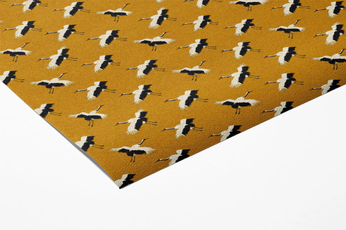 Micro Crane Mural Wallpaper —Vibrant Ochre Geometric Pattern Mural Wallpaper - room preview 03