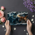 Global Data Map Mural Wallpaper — Modern Pixelated Connectivity Mural Wallpaper - room preview 03