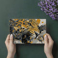 Jaguar Splatter Mural Wallpaper — Abstract Golden Animal Portrait Mural Wallpaper - room preview 03