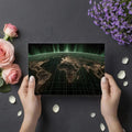 Global Grid Earth Mural Wallpaper — Futuristic Night View Mural Wallpaper - room preview 03