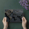 Chiseled World Map Mural Wallpaper — Rustic Stone Texture Mural Wallpaper - room preview 03