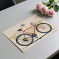 Commuter Bicycle on Vintage Map Mural Wallpaper — Minimalist Travel Mural Wallpaper - room preview 03