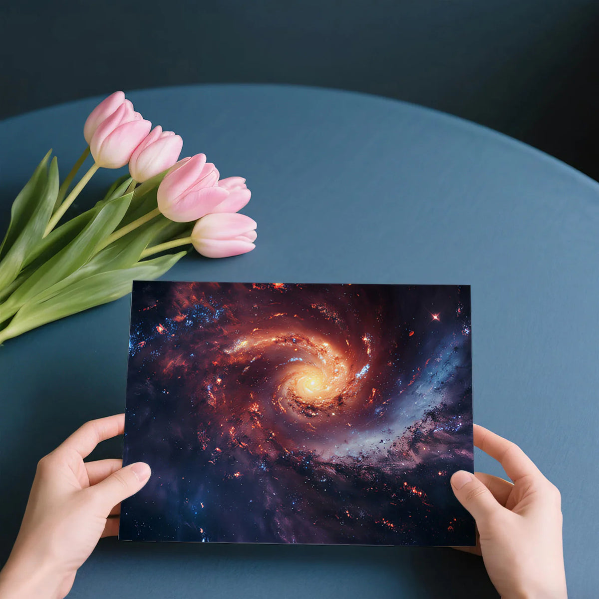 Spiral Galaxy Nebula Mural Wallpaper — Vibrant Cosmic Wall Art Mural Wallpaper - room preview 03