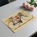Vintage Bicycle World Map Mural Wallpaper — Retro Travel Illustration Mural Wallpaper - room preview 03