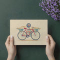 Vintage Bicycle Travel Map Mural Wallpaper — Retro Illustration Mural Wallpaper - room preview 03