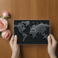 Digital World Map Mural Wallpaper — Low-Poly Mesh Network Mural Wallpaper - room preview 03