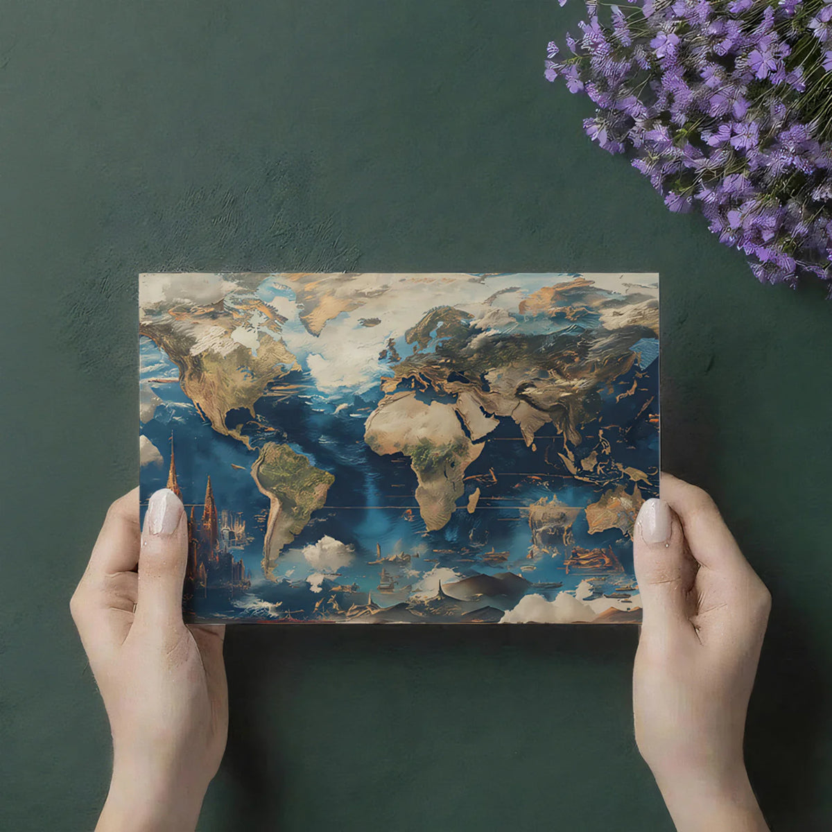 Fantasy World Map Mural Wallpaper — Dreamlike Cartography Mural Wallpaper - room preview 03