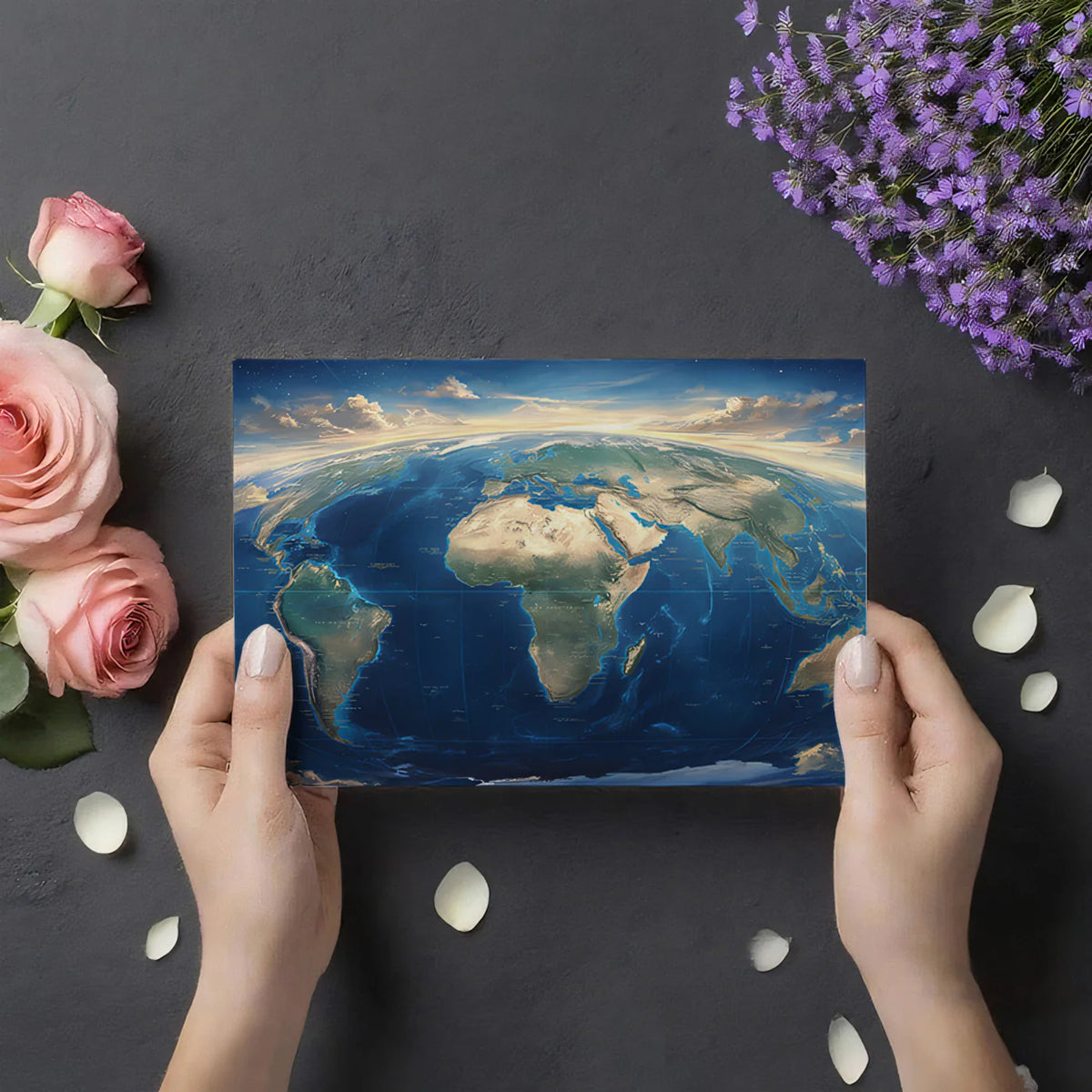 Orbital View Earth Mural Wallpaper —Cinematic Global Perspective Mural Wallpaper - room preview 03