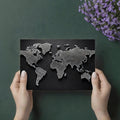 Etched World Map Mural Wallpaper — Artistic Monochrome Cartography Mural Wallpaper - room preview 03