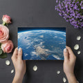 Orbital Earth View Mural Wallpaper — Cinematic Planetary Perspective Mural Wallpaper - room preview 03