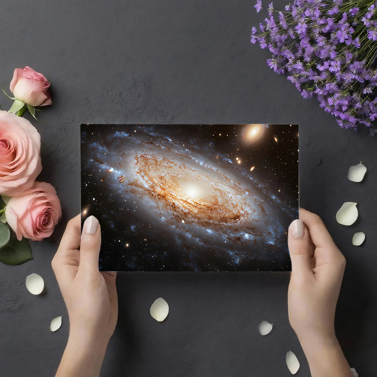 Barred Spiral Galaxy Mural Wallpaper — Cosmic Deep Space Art Mural Wallpaper - room preview 03
