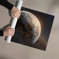 Cosmic Night City Planet Mural Wallpaper — Cinematic Orbit View Mural Wallpaper - room preview 03