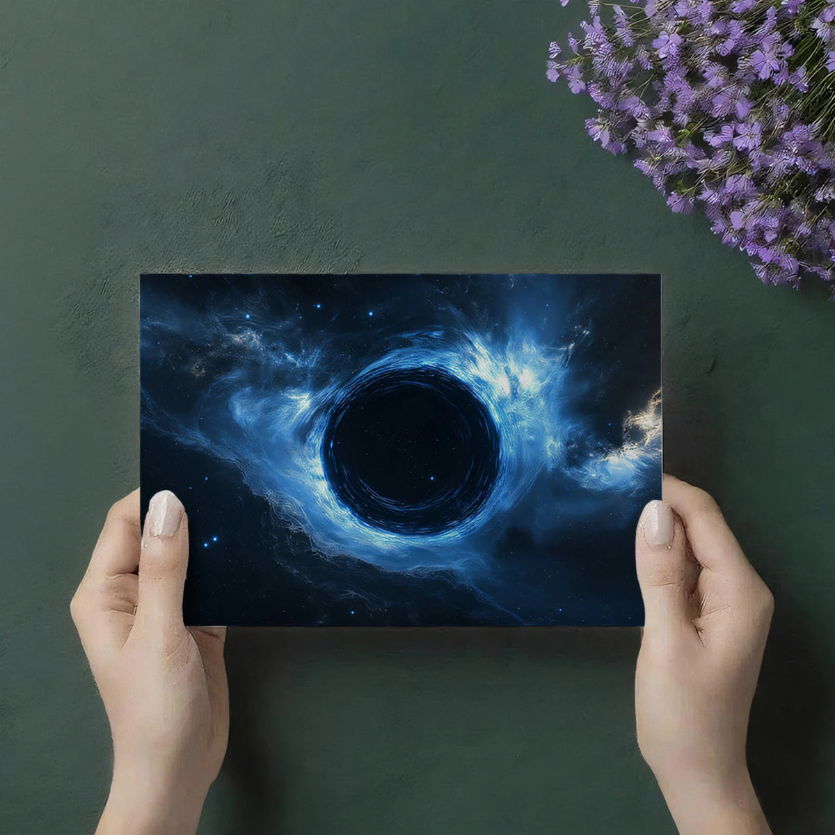 Cosmic Event Horizon Mural Wallpaper — Deep Space Blue Mural Wallpaper - room preview 03