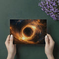 Cosmic Black Hole Accretion Disk Mural Wallpaper — Fiery Vortex Mural Wallpaper - room preview 03