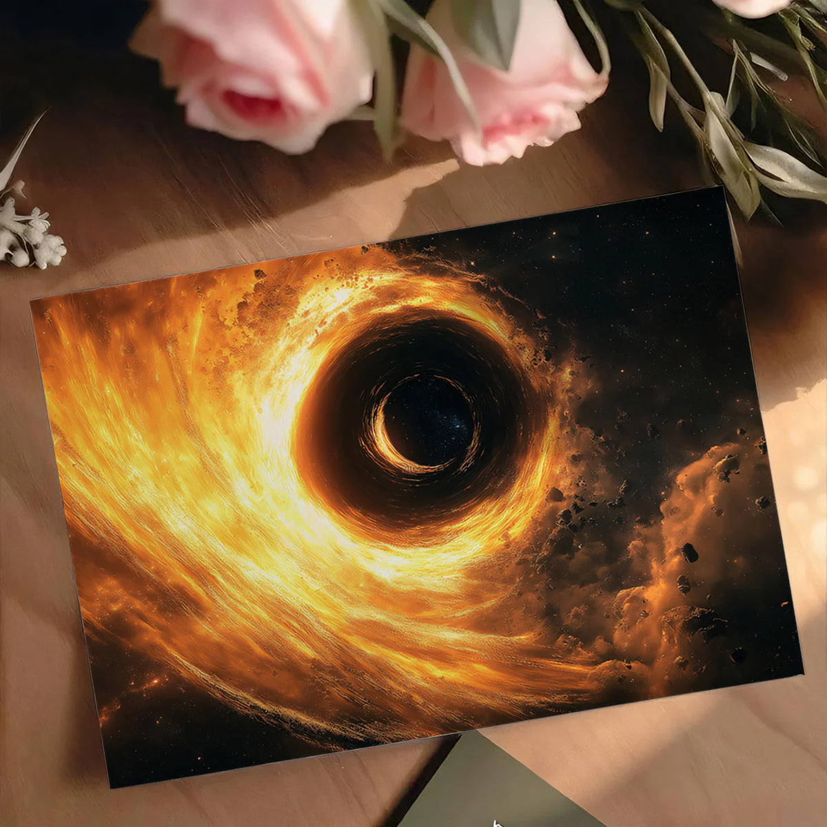 Cosmic Black Hole Vortex Mural Wallpaper — Deep Space Energy Mural Wallpaper - room preview 03