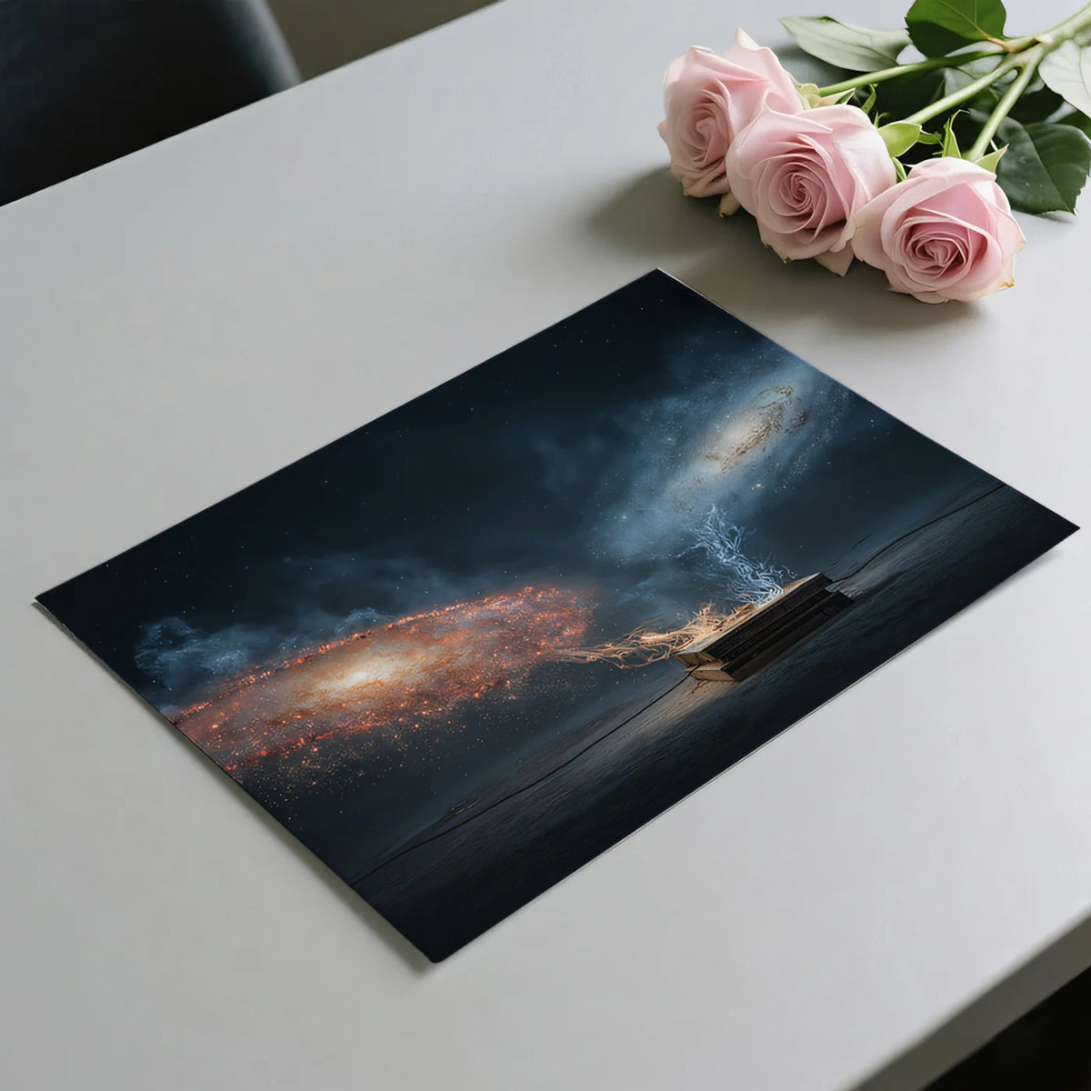 Celestial Duality Mural Wallpaper — Cosmic Space Fantasy Decor Mural Wallpaper - room preview 03