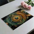 Cosmic Mandala Mural Wallpaper — Earth Toned Geometric Symmetry Mural Wallpaper - room preview 03