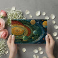 Cosmic Mandala Mural Wallpaper — Floral Celestial Art in Vibrant Hues Mural Wallpaper - room preview 03