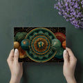 Celestial Mandala Mural Wallpaper — Earthy Cosmic Geometry Mural Wallpaper - room preview 03