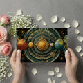 Celestial Orrey Mural Wallpaper — Vintage Cosmic Map Pattern Mural Wallpaper - room preview 03
