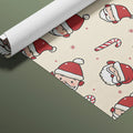 Santa and Candy Cane Mural Wallpaper — Whimsical Holiday Pattern Mural Wallpaper - room preview 03