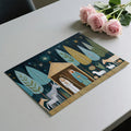 Stylized Nativity Forest Mural Wallpaper —Folk Art Woodland Scene Mural Wallpaper - room preview 03