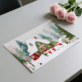 Winter Forest Cottage Mural Wallpaper — Whimsical Holiday Scene Mural Wallpaper - room preview 03