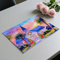 Tropical Christmas Church Watercolor Mural Wallpaper - room preview 03