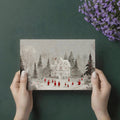 Snowy Victorian Mansion Illustration Mural Wallpaper - room preview 03