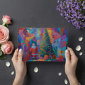 Cubist Holiday Santa Mural Wallpaper — Expressionist Festive Art Mural Wallpaper - room preview 03