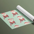 Santa and Candy Cane Grid Mural Wallpaper — Whimsical Holiday Decor Mural Wallpaper - room preview 03